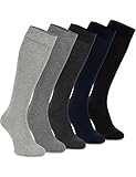 OCERA 5 Paar Kniestrümpfe für Damen & Herren (unisex) in Grau-Mix 39/42