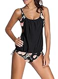 Aleumdr Tankini Set Damen Bauchweg Tankini Damen Push up mit Bügel Tankinis für Damen...