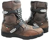 EVIRON Adventure Low Motorrad Motorrad Leder Boot MX Off Road Stiefel, braun, 43...