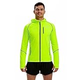 time to run Thermo-Laufjacke für Herren mit Frontreißverschluss Kapuze und...