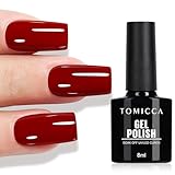 TOMICCA UV Nagellack Rot Farben, 8ml Gel Nagellack, UV LED Soak Off Manicure Gel...