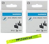 2x Shimano B05S-RX Bremsbeläge Resin Blister Verpackung inkl. MSZweirad Reflexband...