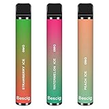 Bescig Einweg Vape 3Pcs E Shisha Einweg 800 Züge Einweg E zigarette Ohne...