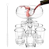 Volumoon Schnapsglas Spender mit 6 Schnapsgläser, Shot Gläser Getränkespender, Acryl...