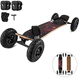 VEVOR Mountainboard 99,1 cm Cross Country Skateboard All Terrain Skateboard Longboard mit...