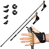 Attrac Wanderstöcke Nordic Walking Trekkingstöcke Classic Aluminium Stöcke mit...