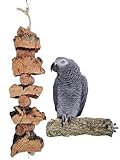 Dicke Sitzstange von der Korkeiche+ Korkrindenknabberseil für Papageien, große Vögel