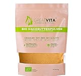 GreatVita Bio Hagebuttenpulver, 1000g, Hagebutte gemahlen, natürlich & rein