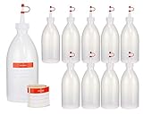 10x 500 ml LDPE Plastikflasche Quetschflasche Laborflasche Garnierflasche...