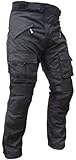 HEYBERRY Sportliche Motorrad Hose Motorradhose Schwarz mit Oberschenkeltaschen Gr. L