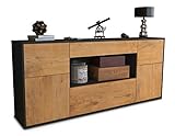 Stil.Zeit Sideboard Johannes, Korpus anthrazit matt, Front Eiche (180x79x35cm)...