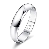 Diamday 925 Sterling Silber Ring Frauen Männer Schlicht Verlobungsring Polierte Trauring...