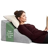 Lesekissen für Bett und Sofa, Bequemes Rückenkissen mit Memory Foam, Reflux...