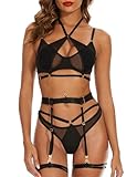 Kimlyf Dessous Damen Sexy Unterwäsche mit Strapsen Dessous Set Sexy Reizwäsche...