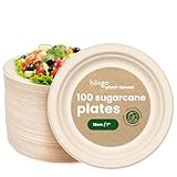 HAAGO Zuckerrohr Bagasse Einwegteller für Geburtstage, Hochzeiten, Partys -...