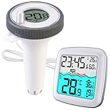 infactory Unterwasser-Thermometer: Digitales Teich- & Pool-Thermometer,...