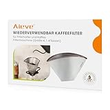 Aieve Kaffee Filter Wiederverwendbar Kaffeefilter Größe 4 Edelstahl Dauerfilter...