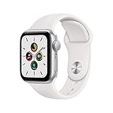 Apple Watch SE 2020 (GPS, 40MM) Aluminiumgehäuse Silber mit Weiß Sportarmband...