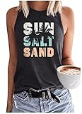 Lässige Sommer Tank Tops für Frauen Sonne Salz Sand Strand Kokosnuss Baum Sexy Tank Tops...