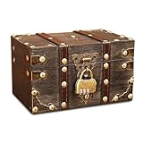 Keaistar Schatztruhe Box, Schatzkiste Kindergeburtstag Vintage Schatztruhe Holz mit...