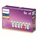 Philips LED Classic GU10 Lampen 6-er Pack (50 W), Reflektor LED Spots mit...