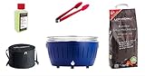 LotusGrill XL Starter-Set 1x XL Grill Tiefblau mit USB-Anschluß, 1x Buchenholzkohle 2,5...