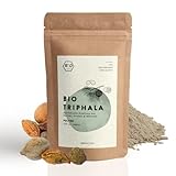 BIONUTRA® Triphala Pulver Bio 250 g, Pulver von Haritaki, Amalaki, Bibhitaki...