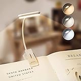 STANBOW Leselampe Buch Klemme, Touch Schalter Klemmlampe USB Wiederaufladbar, 9...