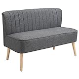 HOMCOM 2-Sitzer Stoffsofa Polstersofa Sitzmöbel Loungesofa Holz Schaumstoff...