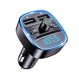 ORIA Bluetooth FM Transmitter, Auto Radio Adapter Bluetooth 5.3, Mikrofon & 2 USB...