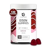 Gumtamin Eisen Gummibärchen mit Vitamin C mit 20mg Eisen hochdosiert - vegan - 120...