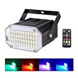 Multicolor Stroboskop mit Fernbedienung Disco Licht, 48Led Stroboskope Musikgesteuert...