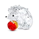 Swarovski Igel mit Apfel, Weiß/Rot, 2.9 x 2.5 x 3.7 cm