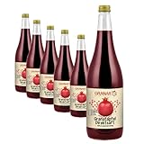 Granar 6 x 1 Liter Granatapfel Direktsaft aus Granatapfelkernen, Naturtrüb, Kaltgepresst,...