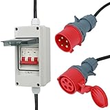 CEE Adapter 63A auf 32A, 400V 63A auf 32A mit Sicherung 32A, Kupplung Starkstrom, 5G4/5G6...