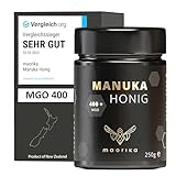 maorika - Manuka Honig 400 MGO + 250g im Glas (lichtundurchlässig, kein Plastik) -...