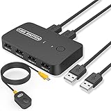 KVM Switch, eppfun 4 Ports USB Teilen USB Switch für 2 PCs, 2-In 4-Out...