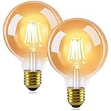 GBLY 2 Stück LED Glühbirne E27 Vintage Lampe - G95 Warmweiss Leuchtmittel...