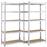 Juskys 2er-Set Lagerregal Basic 2X 180x90x40cm (HxBxT) | 1750 kg | 10 Böden |...