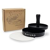 NATUMO Burgerpresse Set aus Hamburgerpresse und Burger Papier (50x Trennpapier), Burger...