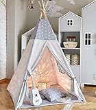 TIPOO Tipi Zelt kinderzelt für drinnen und Tipi Zelt Outdoor Tippi kinderzelt mädchen...