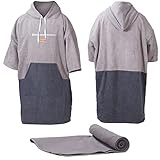 valuents Badeponcho für Erwachsene – Surf Poncho XL Herren mit Kapuze für...