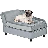 Pawhut Haustiersofa mit Matte, Hundebett, Hundematte, Hundesofa mit Lagerraum,...