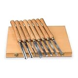 Holzstar Drechselmesser-Set 8-teilig (3x Hohlbeitel, 1x Abstechbeitel, 1x...