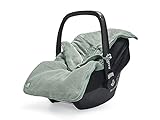 Jollein Fußsack Basic Knit Forest Green - Für Babyschale Kinderautositz Gruppe 0+ und...