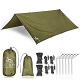 PURE HANG Premium Zeltplane Tarp 3x3 für Hängematte Outdoor Camping Wasserdicht mit...