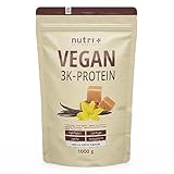 Nutri + Protein Vegan Vanilla Toffee 1 kg - 80% Eiweiß - 3k Proteinpulver Vanille...