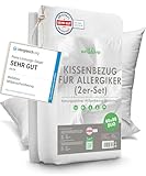 Welldora ǀ 2er-Set Milbenbezug Kissen 40x80 ǀ Allergiker Kissenbezug fachärztlich...