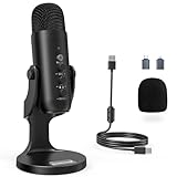 zealsound USB Mikrofon, Kondensator Mikrofon für PC Handy, PS4, PS5, Microphone PC USB C...