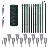 vidaXL Maschendrahtzaun Set 25x1m Stahl Grün Maschendraht Gartenzaun Zaunset